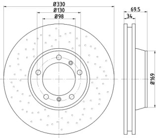 Тормозной диск HELLA 8DD 355 128-561