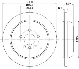 Тормозной диск HELLA 8DD 355 128-601