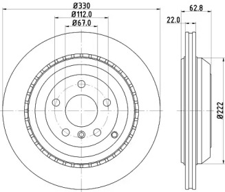 Тормозной диск HELLA 8DD 355 113-221