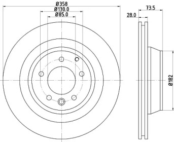 Тормозной диск HELLA 8DD 355 129-721