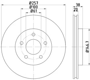 Тормозной диск HELLA 8DD 355 113-351