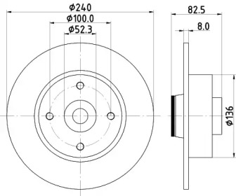 Тормозной диск HELLA 8DD 355 123-241