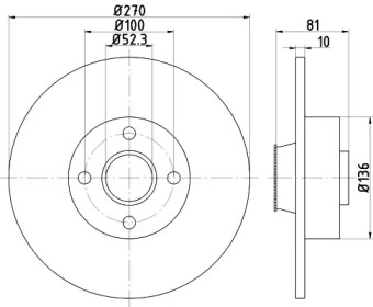 Тормозной диск HELLA 8DD 355 123-271