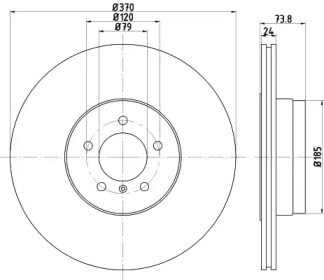 Тормозной диск HELLA 8DD 355 120-241