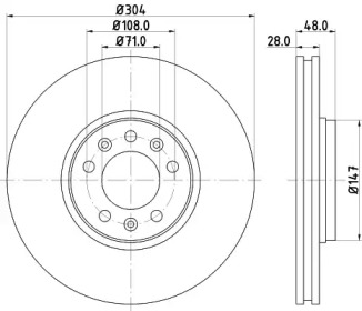 Тормозной диск HELLA 8DD 355 113-671