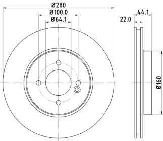 Тормозной диск HELLA 8DD 355 121-821