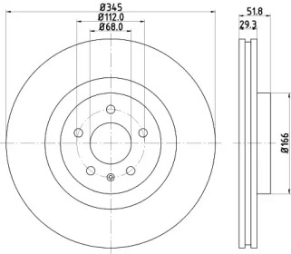 Тормозной диск HELLA 8DD 355 122-882