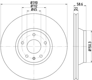 Тормозной диск HELLA 8DD 355 122-151