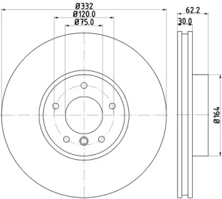 Тормозной диск HELLA 8DD 355 129-291