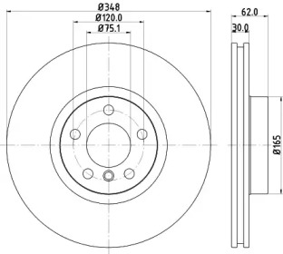 Тормозной диск HELLA 8DD 355 117-741