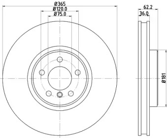 Тормозной диск HELLA 8DD 355 129-311