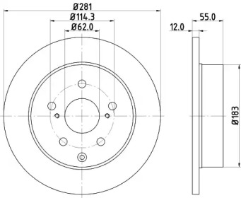 Тормозной диск HELLA 8DD 355 114-071