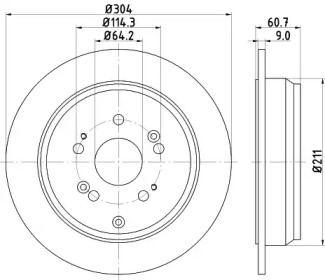 Тормозной диск HELLA 8DD 355 114-111