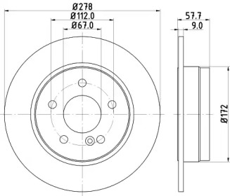 Тормозной диск HELLA 8DD 355 114-181