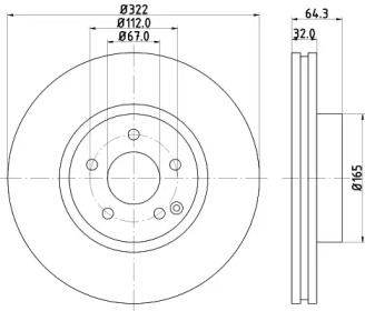 Тормозной диск HELLA 8DD 355 114-241