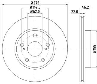 Тормозной диск HELLA 8DD 355 118-961