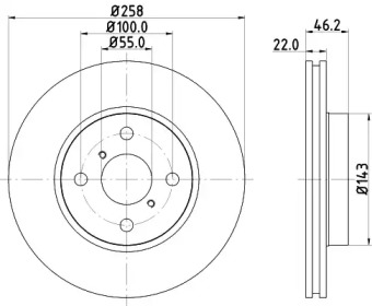 Тормозной диск HELLA 8DD 355 114-311