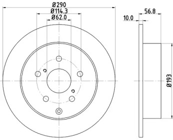 Тормозной диск HELLA 8DD 355 114-371