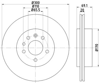 Тормозной диск HELLA 8DD 355 114-381