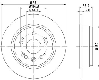 Тормозной диск HELLA 8DD 355 119-031