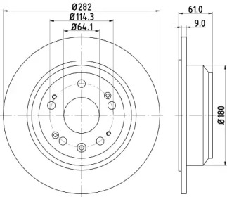 Тормозной диск HELLA 8DD 355 114-441