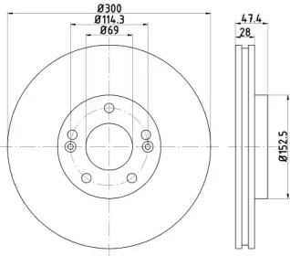 Тормозной диск HELLA 8DD 355 114-481