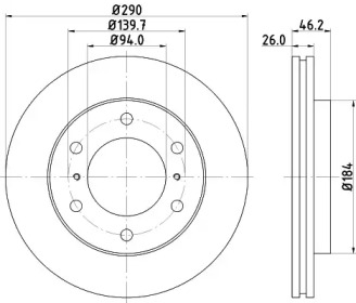 Тормозной диск HELLA 8DD 355 114-571