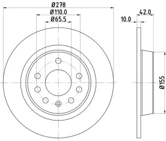 Тормозной диск HELLA 8DD 355 119-111