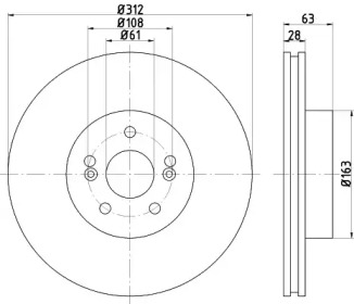 Тормозной диск HELLA 8DD 355 128-861