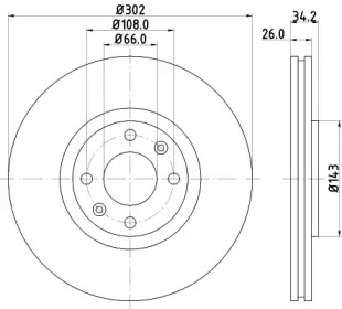 Тормозной диск HELLA 8DD 355 119-161