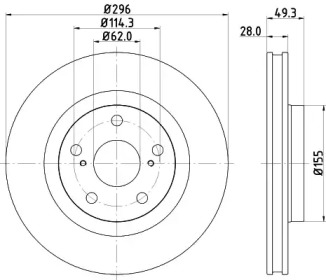 Тормозной диск HELLA 8DD 355 118-561