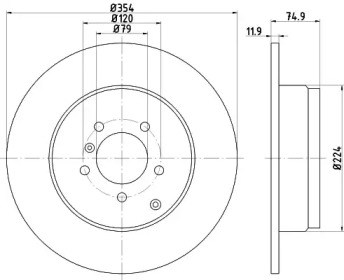 Тормозной диск HELLA 8DD 355 124-801