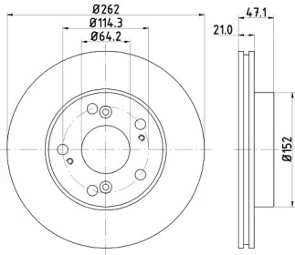 Тормозной диск HELLA 8DD 355 115-341