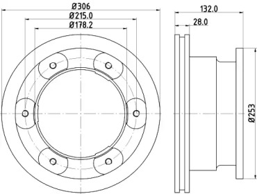 Тормозной диск HELLA 8DD 355 115-541