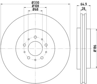 Тормозной диск HELLA 8DD 355 115-601