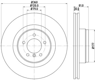 Тормозной диск HELLA 8DD 355 115-611