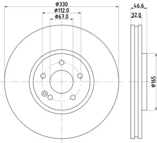 Тормозной диск HELLA 8DD 355 123-042