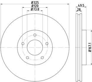 Тормозной диск HELLA 8DD 355 115-951