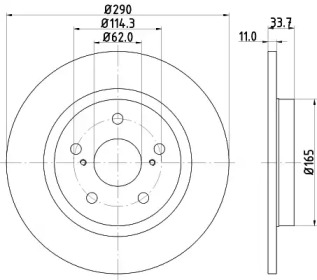 Тормозной диск HELLA 8DD 355 116-121