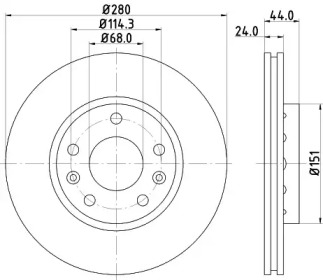 Тормозной диск HELLA 8DD 355 116-151