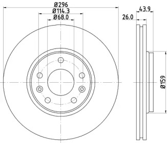 Тормозной диск HELLA 8DD 355 116-161