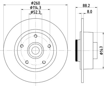 Тормозной диск HELLA 8DD 355 120-081