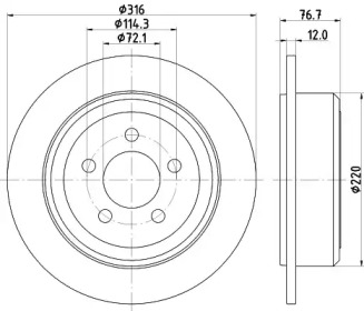 Тормозной диск HELLA 8DD 355 122-221