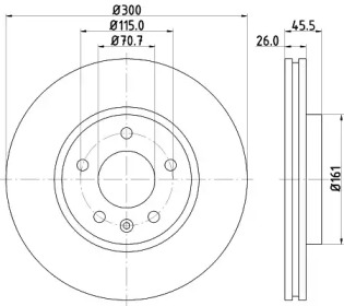 Тормозной диск HELLA 8DD 355 129-171