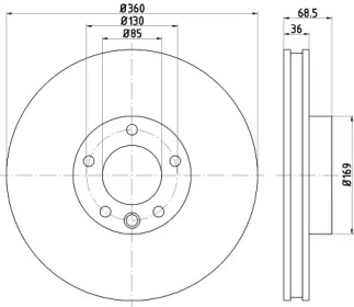 Тормозной диск HELLA 8DD 355 123-201