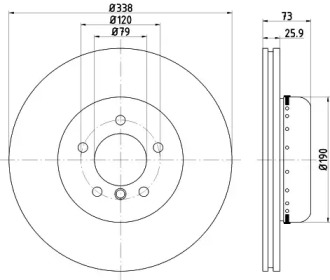 Тормозной диск HELLA 8DD 355 120-861