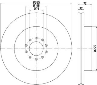 Тормозной диск HELLA 8DD 355 129-191