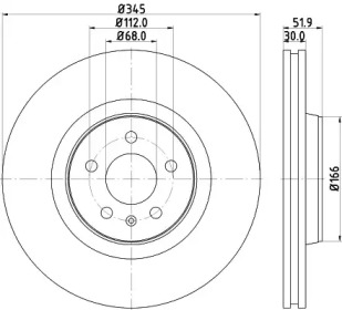 Тормозной диск HELLA 8DD 355 117-181