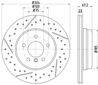 Тормозной диск HELLA 8DD 355 123-031