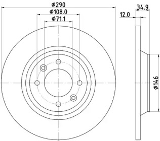 Тормозной диск HELLA 8DD 355 117-291